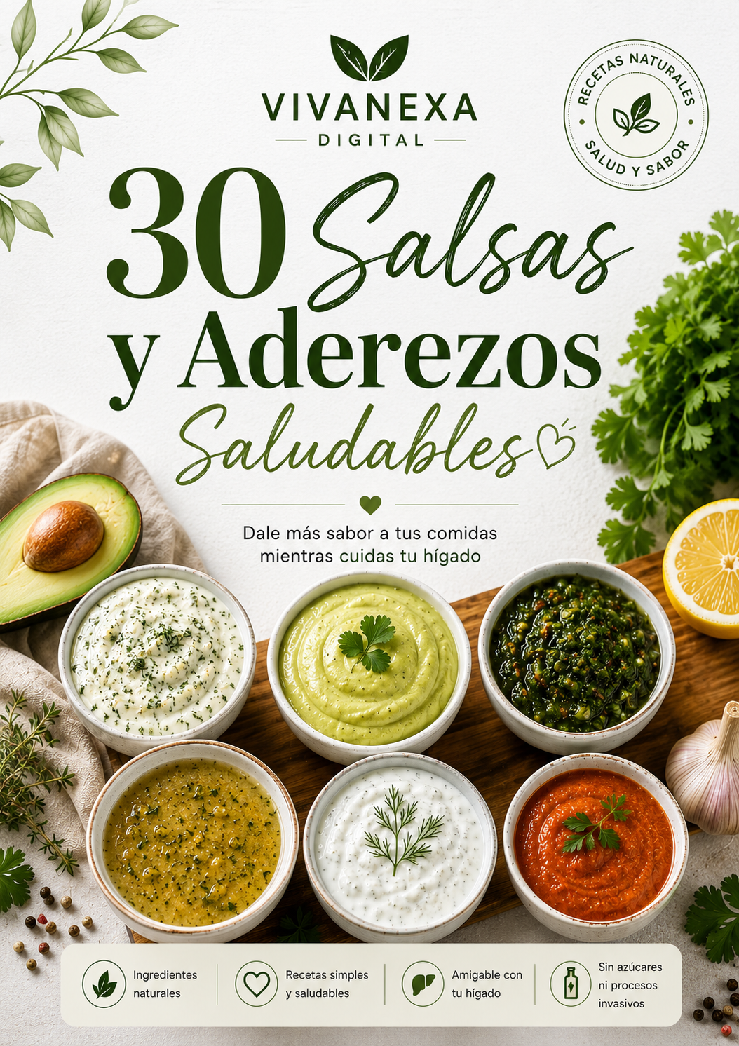 30 Salsas y Aderezos Saludables — portada